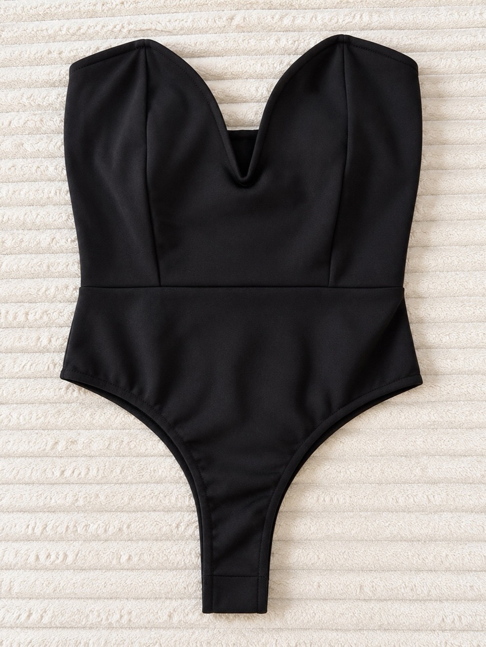 NWT Missguided Sweetheart Bodysuit Black Size 4
